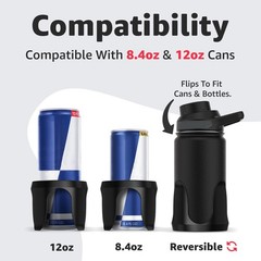 Jmoe USA Slim Can Cup Holder Insert for Car | Fits 8.4oz & 12oz 12oz, Black