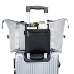 Luggage Travel Cup Holder with Straps Free Hand Drink Caddy black
