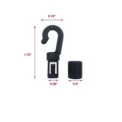 10 Pcs Bungee Shock Cord Hook for 1/4 inch and Inch, 3/16 Black