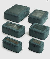 NWT QUINCE GREEN ECO COMPRESSION PACKING CUBE SET OF 6 TRAVEL LUGGAGE ORGANIZER