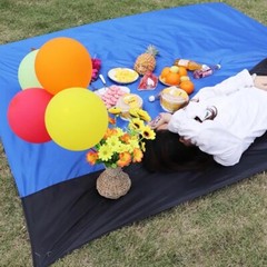 Large Beach Towel Sand Resistant Picnic Mat Blue 2M X 2.1M