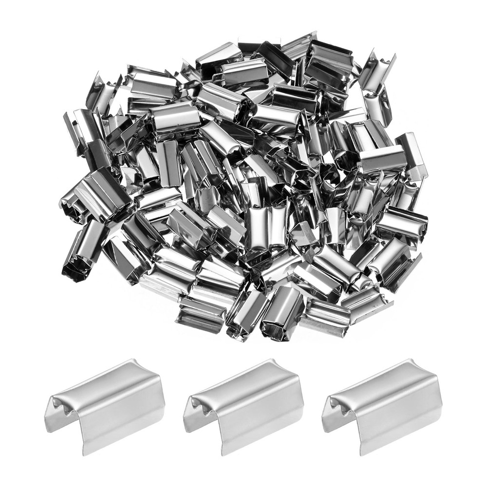 200 Caps Folding Crimping, 12x5mm for DIY [Silver]