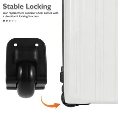 Replacement Rubber Wheels for Suitcase Silent Smooth Swivel Black