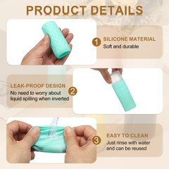 6 Pcs Silicone Bottle Covers for Travel, Green