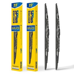 5 PLUS 22&Prime;+22&Prime; Conventional Windshield Wiper Blades Compatible with Dodge Ram…