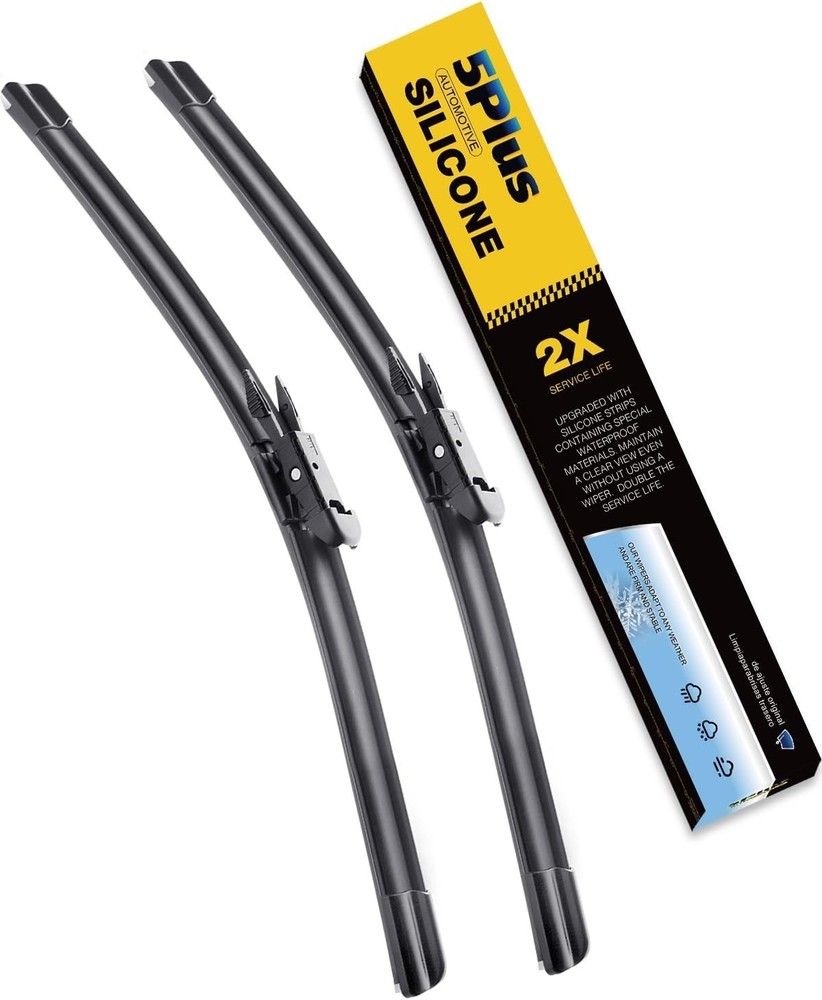 5 PLUS® Silicone 22 Inch Wiper Blades 2 Pack Replacement – New Open Box