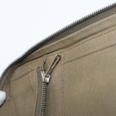 HERMES Fourre Tout Travel Case Canvas Khaki Auth am10597