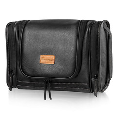 Travel Toiletry Bag, Hanging Toiletry Bag for Men, Leather Travel Shower Bag for