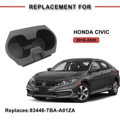 Civic Cup Holder Insert w/Coaster for Center Console Compatible red coaster