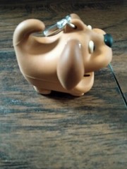 BATH & BODY WORKS Happy Dog brown Puppy POCKET *BAC HOLDER keychain