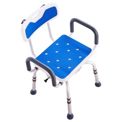 Swivel Shower Chair 360 Degree, Adjustable Shower Seat with Armrests and Backres