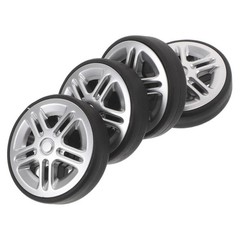 4Pcs Multi Color Luggage Wheel Replacement Set Easy Install Rubber Swivel Wheels