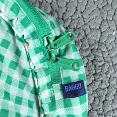 BAGGU Gingham Packing Cubes Red Green Set Of 2 Recycled Nylon Travel Organizer