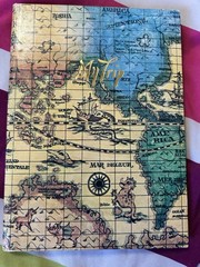 Vintage My Trip Travel Memory Book Map Cover Scrapbook Unused