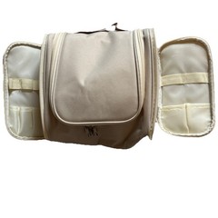 Travel Toiletry Wash Bag Shower Bath Dopp Kit Hanging Zip Ivory Dorm School