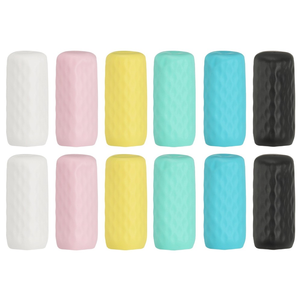 12 Pcs Silicone Bottle Covers for Travel, Black/White/Pink/Blue/Green/Yellow