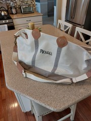 Canvas Travel Bag – Embroidered « Michael » Very Clean
