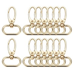 14 pcs swivel key hooks, 2.5 cm gold metal hooks