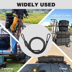 Masterwise 6 PCS Adjustable Bungee Cords with Hooks, 24 Inches 24&Prime;, Black