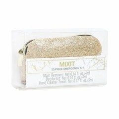 New Weekend Bride Prom 23 Piece Travel Emergency Kit Gold Sparkle Cosmetic Bag