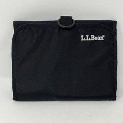 LL Bean Black Blue Nylon Hanging Tri-Folding Shower Caddy Travel Bag Organizer