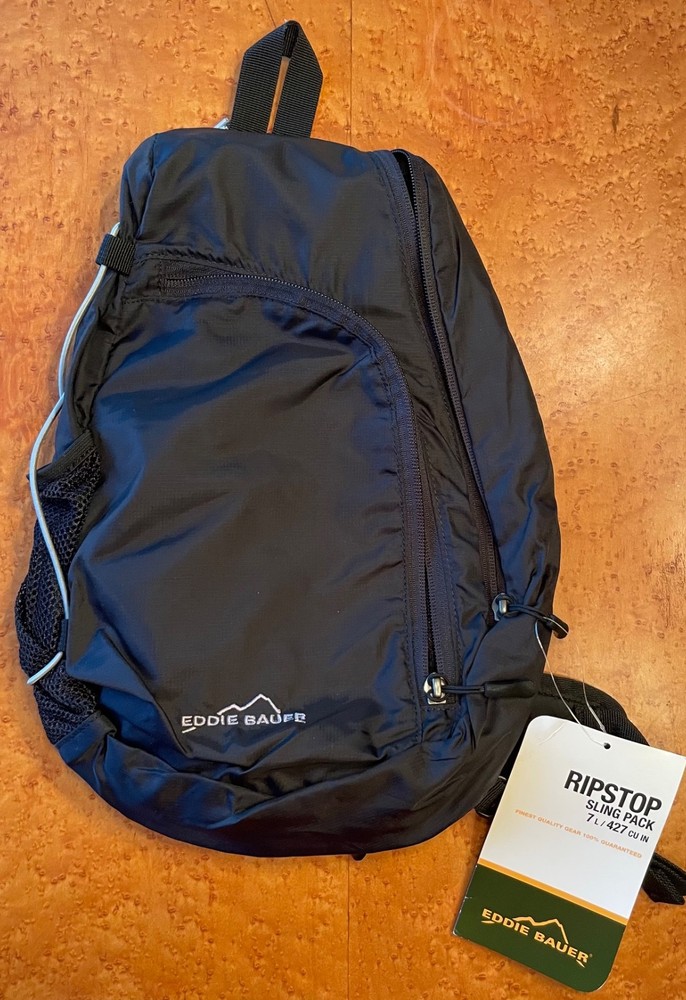 Eddie Bauer Ripstop Sling Backpack: Black/Style 0449