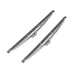 12in/30.48cm Stainless Steel Front Windshield Wiper Blades Polished Silver VWCM