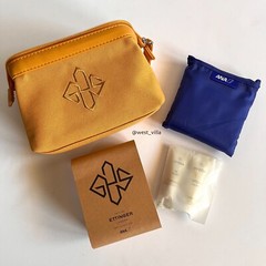 Ettinger London x ANA Airlines x Aveda Amenity Travel Pouch Case Yellow Gold