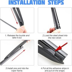 4 Pieces Car Wiper Blade Replacement Strip, 32&Prime; Rubber Frameless Windshield Wipe