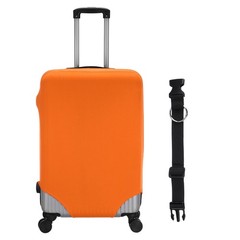 Travel Luggage Cover M(24-25 Inch) Washable Elastic Suitcase Covers Orange