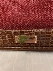 Samantha Brown Burgundy Tweed Accessory Case Brown Croco NWT