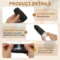 12Pcs Silicone Bottle Covers for Travel Essentials Black