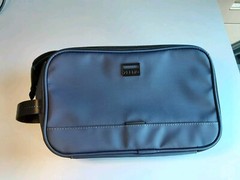Toiletry Travel Case Blue 12x7x3 with 4 zipper compartments