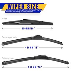 3 Wiper Blades Set for 2006-2014 Kia Sedona 2007-2010 Hyundai Entourage