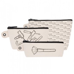 Travelon Canvas Cosmetic Bag Travel Pouches, set of 3, NWT