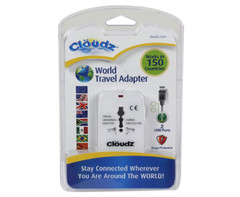 NIB Cloudz World Travel Adapter Electric Conversion Worldwide 150 Countries