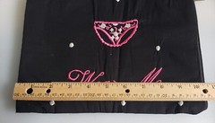 Travel Intimates Holder Embroidered 2 Sides WEAR ME WASH ME Black 100% Cotton
