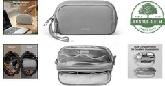 Medium Tech Accessory Storage Bag with Two Compartments for Travel Essentials