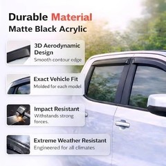Rain Guards Fit for 2014-2018 Chevrolet Silverado/GMC Sierra 1500 Crew Cab,.