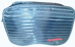 Twa Striped Blue Travel Toiletry Bag With Zipper Closure