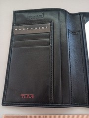 Lot of 2 TUMI Travel Wallet Organizers Passports Credit Cards Black Leather