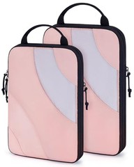 Compression Packing Cubes, 6 Set/4 Set/Travel Packing 2 Set Baby Pink-2 Set