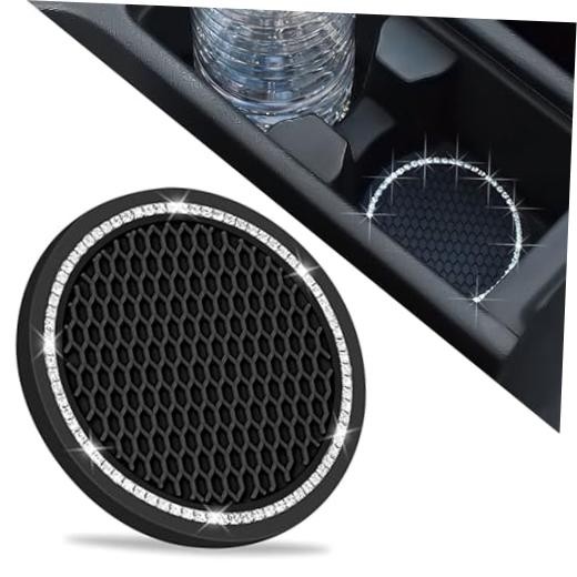Car Cup Holder Coasters, Bling Cup Holder Insert Coaster Car Interior Black