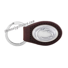 NCAA Penn State Nittany Lion Zep-Pro Leather Concho Key Fob brown keychain