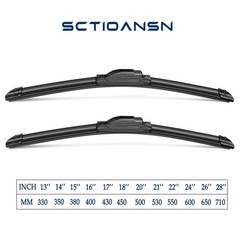 HighPerformance 24&Prime; & 19&Prime; Wiper Blades for Toyota, Ford, Honda Pack of 2