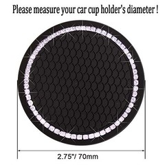 Car Cup Holder Coasters, Bling Cup Holder Insert Coaster Car Interior Black