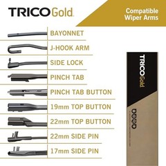 Gold 22&Prime; + 22&Prime; Premium Automotive Replacement Windshield Wiper Blades (Set of