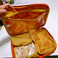 Samantha Brown Orange Travel Organizer Case Packing Cubes Set Toiletry Cosmetic