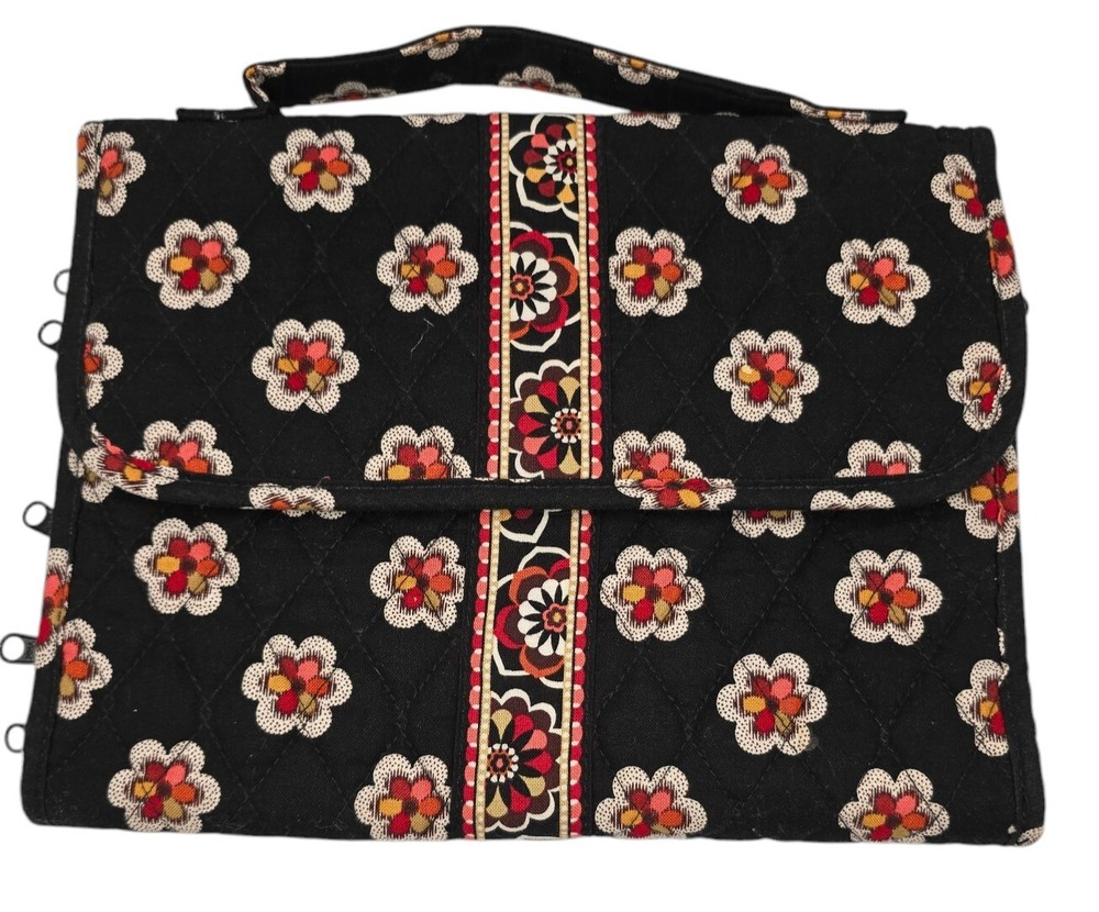 Vera Bradley Women’s, Cotton, Hanging Travel Jewelry Organizer Pirouette Black