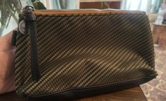 Pistil• Woven PU Leather And Fabric Zip Bag 9” Toiletries/small Items Unisex